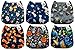 Mama Koala Unisex Baby Reusable Washable Pocket Cloth Diapers with 6 Microfiber Inserts-Pack of 6 (Space Animals)…