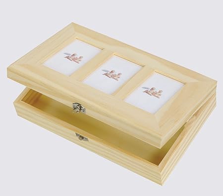 Caja/3, estuche de fotos para decorar-decoupage de madera: Amazon.es: Hogar