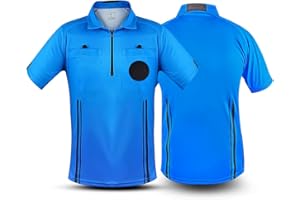 WEARCOG Men's Pro Soccer Referee Shirt | Half Sleeve Jersey, Ref Costume Jersey for Men's