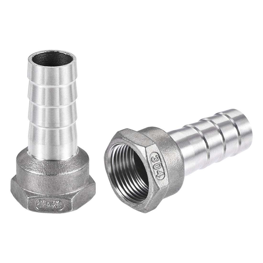 sourcing map 304 Stainless Steel Hose Barb Fitting Coupler, 20mm Barb x G3/4 Female Thread Pipe Adapter