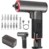 Electric Cordless Battery Operated Screwdriver Set | 4V Rechargeable Screwdriver Kit with 12 Drill Bits | LED Light &amp; Separable Battery Pack with USB Charging Cable for Home|DIY|Repair
