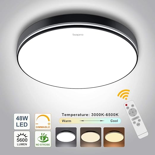 48w plafon led de techo regulable con control remoto bapro f50cm lampara led techo redondo super brillante moderna led plafon de techo para cocina
