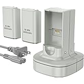KEKUCULL Rechargeable Battery for Xbox 360 Controller, Charger Dual Charging Station Dock with 2 Pack Rechargeable Battery Compatible with Xbox 360