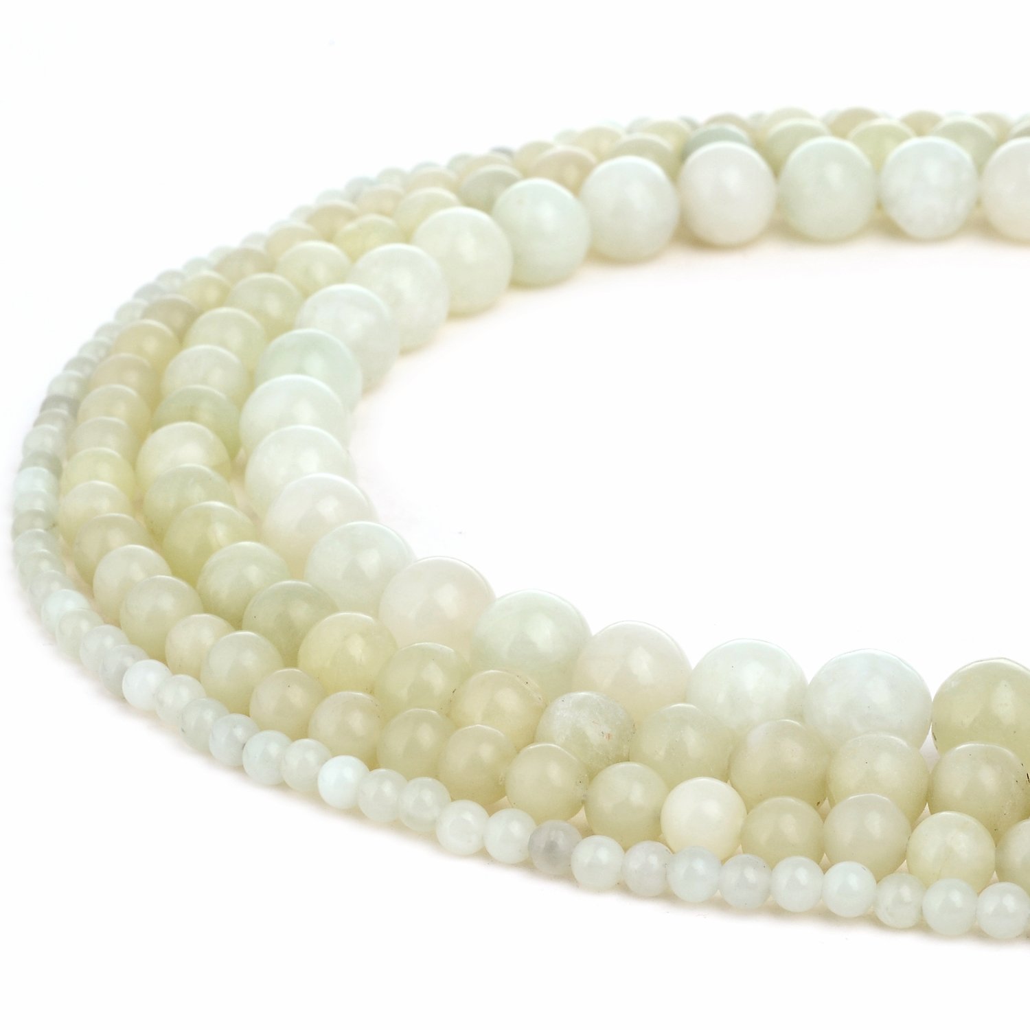 RUBYCA Natural New Jade Serpentine Gemstone Round Loose Beads for DIY Jewelry Making 1 Strand - 6mm