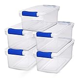 HOMZ 5-Pack Latching Lid, Clear Plastic Storage
