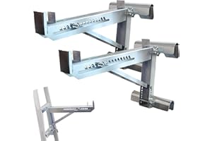 GANGGEND 2 Pack Ladder Jacks Bracket Aluminum - Two-Rung Short Body Scaffold Extension Ladder Jack for Working 20 inch Stage
