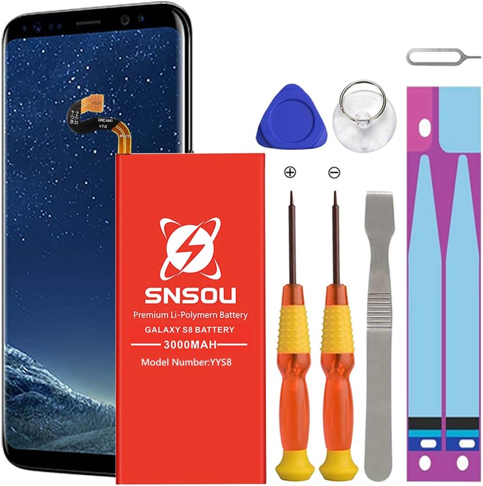 Galaxy S8 Battery, SNSOU 3000mAh Li-Polymer Replacement Battery EB-BG950ABE for Samsung Galaxy S8 SM-G950 G950V G950A G950T G950P G950R4 with Repair Replacement Kit Tools: Home Audio & Theater