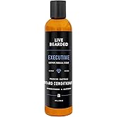 Live Bearded Beard Conditioner, 8 fl oz - Strengthens and Softens Facial Hair - Made in the USA - All-Natural Ingredients with Biotin, Caffeine | Executive Scent - Cedar, Vanilla
