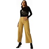 VIRGIO Solid Cotton Olive Rough Edged A Line Regular Fit Casual Pants for Women
