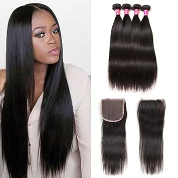 Amazon Com Aphro Hair Brazilian Straight Hair 4 Bundles With