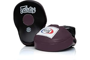 Fairtex FMV9 Contoured Focus Mitts |Striking Accuracy & Protection for Boxing, Muay Thai, Kickboxing |Ergonomic Design, Soft Padding, Secure Fit Leather