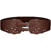 Dressystar Women's Elastic Wide Waist Belt for Dresses Vintage Stretch Chunky Corset Belts with Buckle