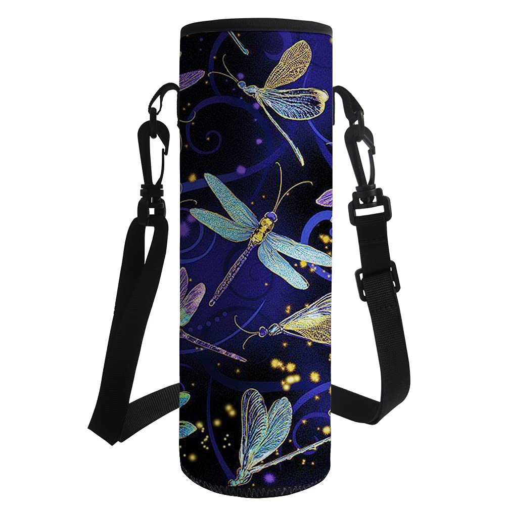 Jeiento Dragonfly Printed Water Bottle Bag Water Bottle Sleeve Avoid Water Heat Suitable for Children and Adults(500-750ML)