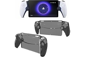 Protective Case Compitable with PS5 Portal Remote Player, FiiMan Ultra Clear Crystal Transparent PC Hard Shell Full Body Cover Case (Transparent Black)
