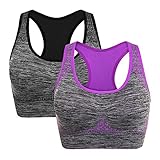 NINE BULL Women's Removable Padded Racerback Sports Bras Seamless High Impact Support