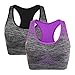 NINE BULL Women's Padded Strappy Activewear Workout Clothes Sport Bra Yoga Black and Purple Medium