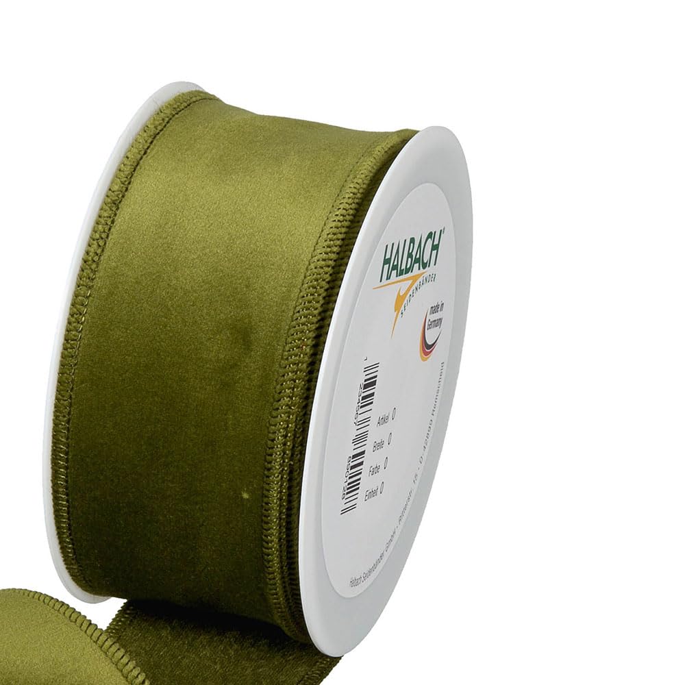 FloristryWarehouse Green Christmas Velvet Fabric Ribbon 50mm (2") Wide on 8m roll Wired Edge