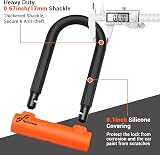 Sportneer 17mm Heavy-Duty U Lock with 5ft Steel Cable & Bracket view 2