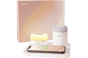 EZVALO 3-in-1 Wireless Charging Station with Bedside Touch Lamp & Bluetooth Speaker, LED Night Light for iPhone and Samsung, 