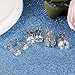 Platinum Plating Titanium Steel Princess 3A Rhinestone Stud Earrings for Womens