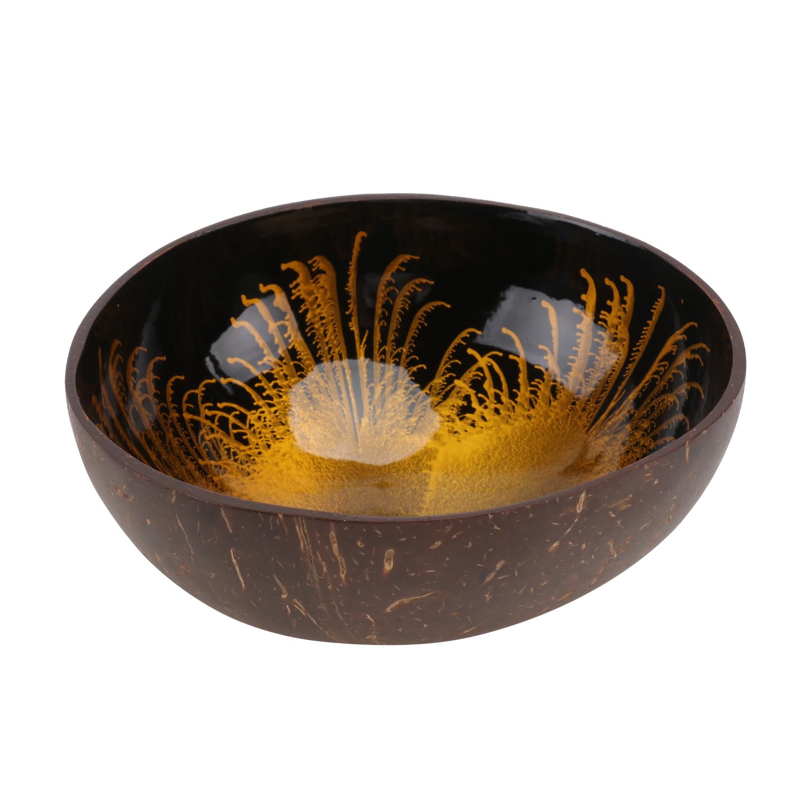 TOPBATHY Natural Coconut Shell Bowl Storage Bowl Candy Container Nuts Holder Unique Patterned Eco-Friendly Decorative for Home Office Desktop 5.51In