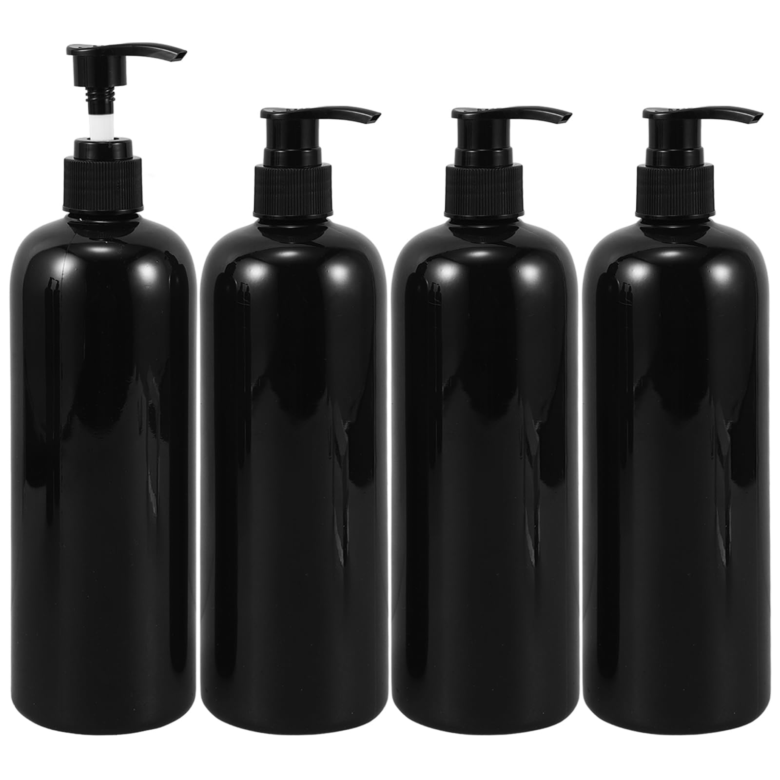DOITOOL 4PCS Empty Plastic Foaming Soap Dispenser Pump Bottles for Liquid Hand Soap Dispenser Empty Refillable for Bathroom and Kitchen Sink (500ml,Black Bottle)