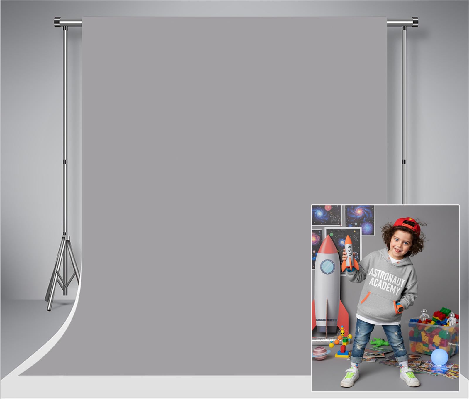 Kate Grey Solid Color Photographic Backdrops Seamless Textured Background for Studio Photography for Baby Adult Children 6.5x10ft/2x3m