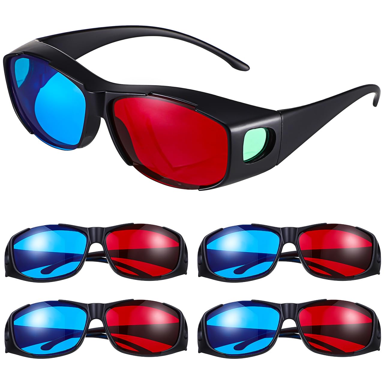 Hemobllo 3D Glasses Red Blue Anaglyph Plastic Frame Comfortable Lightweight for 3D Movies Gaming and Home Cinema Viewing