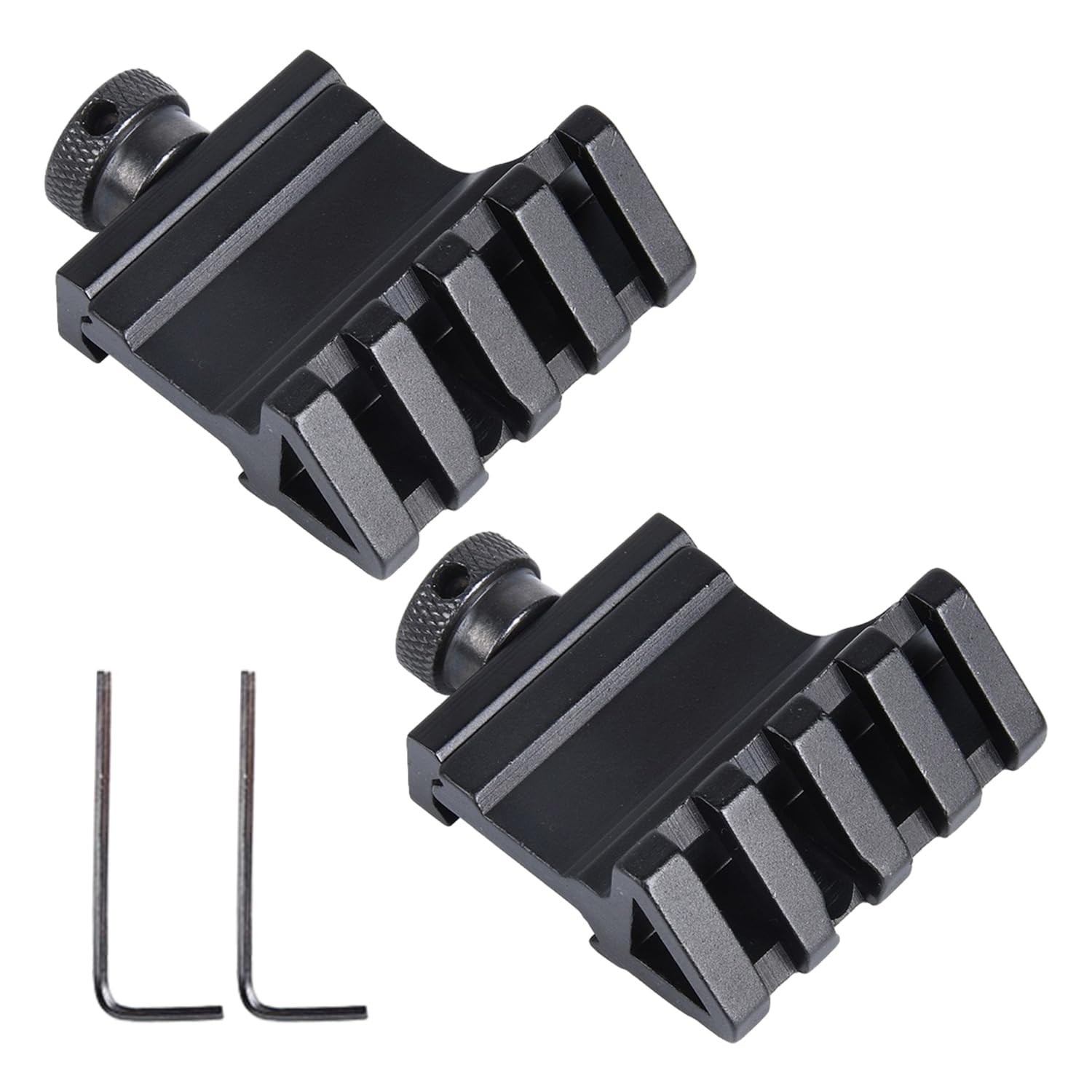 JTMKYO 2 Pieces of 45-Degree Rail Mounting, Single-Sided Rail, Aluminum Sight, Metal Sight Bracket, Anti-Shock Recoil Rail, Suitable for Flashlights, Air Guns, Scopes (Black)