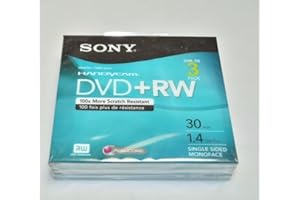 Sony DVD+RW 3-Pack: 8cm, 30 Minutes, 1.4 Gb/Go, Single-Sided Monoface