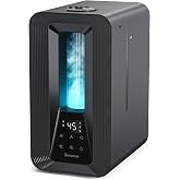 BREEZOME 6L Cool Mist Humidifier for Bedroom 50H Runtime 7-Color Mood Light | Top Fill, Sleep Mode Ultrasonic Quiet 25dB, Aroma Diffuser, Smart Auto Humidistat, 1-24H Timer for Home Baby Nursery Plants