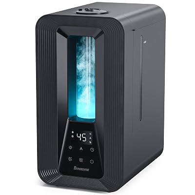 BREEZOME 6L Humidifiers for Bedroom, Cool Mist Top Fill Humidifier with Aroma Diffuser, Humidistat, Night Light, 50H Runtime, Quiet Ultrasonic Humidifiers for Home Large Room, Baby Nursery, Plants