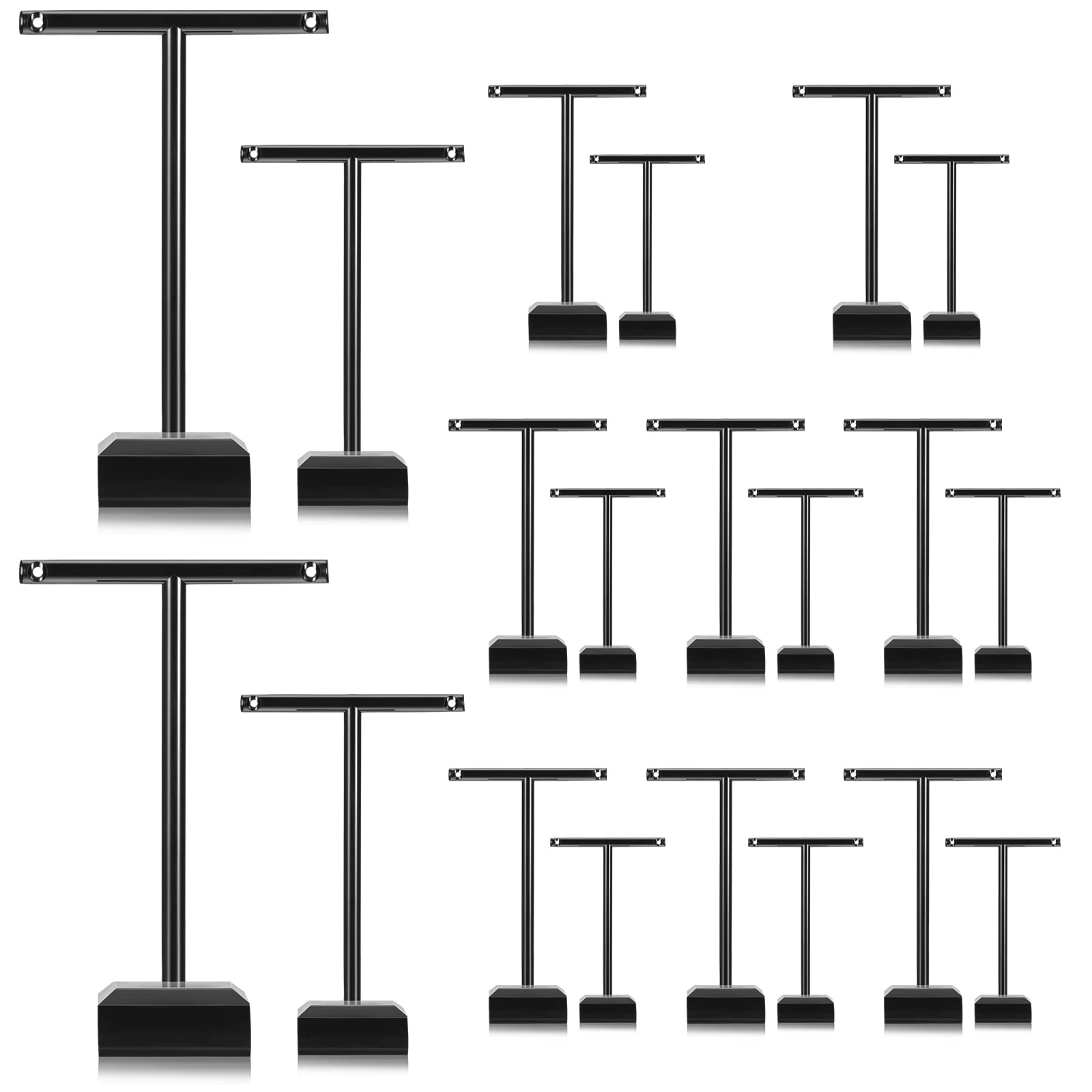 Photo 1 of Acrylic Earrings Display Holder T-bar Earrings Stand Holder Tree Stand Countertop Hanging Jewelry Organizer for Necklaces Bracelet(Black,10 Pieces)