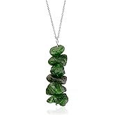 Natural Raw Russian Chrome Diopside Stone Rough Crystal Gemstone Dainty Women Pendant Necklace, Chakra Healing Crystals, Birthstone, Gift, 925 Sterling Silver Chain 18 Inch