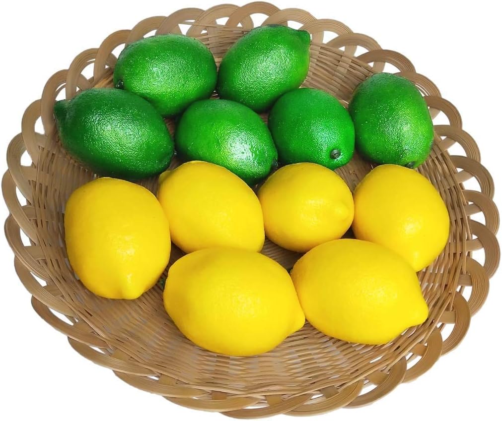12 Pcs Artificial Lemons Fake Fruits Lemon for Home