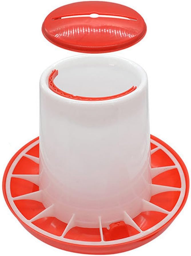 icoXXch Chicken Feeder, No Waste Chick Feeder, 1.5kg/3.3lb Small Plastic Hanging Poultry Feeder with Lid & Handle, Heavy Duty Chicken Food Container Jar for Baby Chick Birds Pigeon Quail Hen (1pcs)