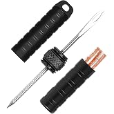 BWSHLF Tubeless Bike Tire Repair Kit for Mountain Bikes &amp; Road Bicycles, Tubeless Tire Plug Kit with Storage Canister, Reamer, Insertion Fork, 10 Bacon Strips, Fix a Puncture or Flat, No Glue Needed