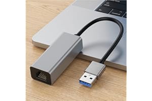 Portable USB to Ethernet Adapter, 100 Megabit, Wide Compatible Ethernet Adapter for Laptop Desktop PC Tablet Smartphone, Grey