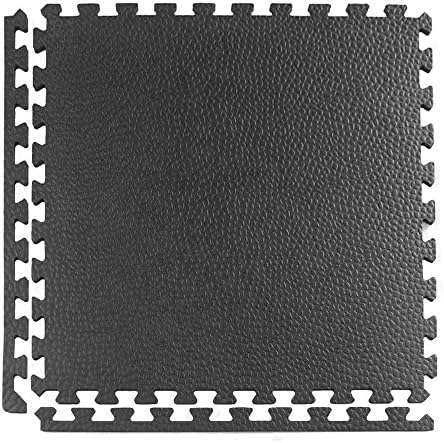 Greatmats Interlocking Foam Pebble Mat 2x2 ft x 10 mm for Home Gym Floor, Exercise Equipment, Basement Flooring, 25 Pack (Black)