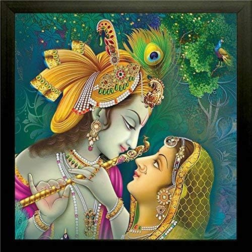 Paintings - NOBILITY Radha Krishna Framed Painting UV Textured Wall Art Decor Statue Idol Decoration for Home Living Room Office Wedding Return Diwali Gift Items for Friends Family
