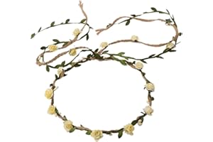 DDazzling Flower Crown Floral Wreath Headband Floral Garland Headbands photo props (Ivory)