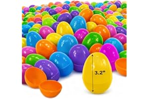 stargo 50 Pack - Easter Eggs 3.2” Large Plastic Eggs Empty and Fillable for Easter Egg Hunt, Party Favor, Surprise Egg, Brigh