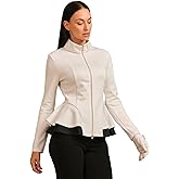 ACEGOLFS Womens Ruffle Golf Jacket Lightweight Long Sleeve Athletic Jacket Women UPF 50+ Full Zip Ladies Workout Top Yoga Gym