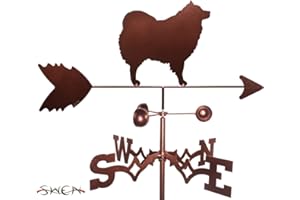 SWEN PRODUCTS Hand Made Spitz Samoyed American Eskimo Dog Garden Stake Weathervane
