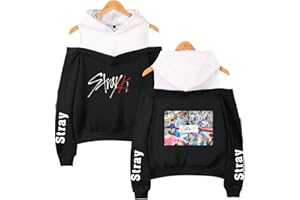 Xkpopfans Kpop Strayk Hoodie Off The Shoulder Sweatshirt Minho Woojin Felix Pullover for Womens