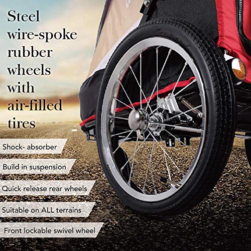 Ibiyaya 2in1 Dog Stroller and Bike Pet Trailer for Medium and Large