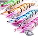 Aorace 12pcs/lot 8.5cm 11g Fishing Lures Squid Jig Hooks Wood Shrimp Artificial Spinner Lures Kit Glow Bait