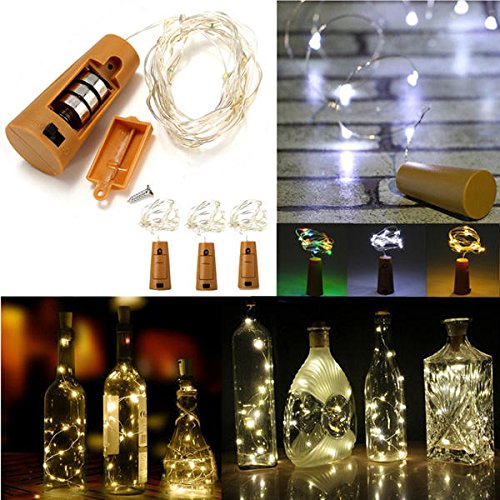 XIHADA Wine Bottle Lights with Cork, 20 LED Battery Operated Fairy String Lights Mini Copper Wire Bottle Lights for DIY, Party，Decor，Christmas,Thanksgiving Day,Wedding (10 Packs, Warmwhite)