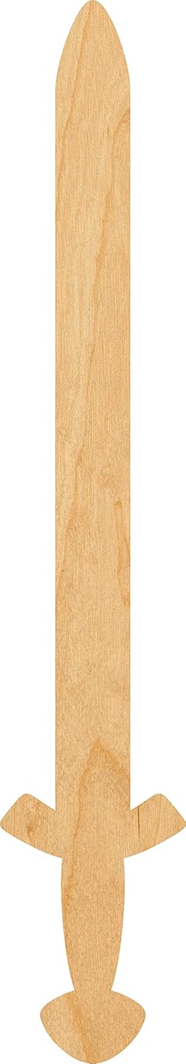 Mixed Media - Viking Sword Laser Cut Out Wood Shape Craft Supply - 4 Inch