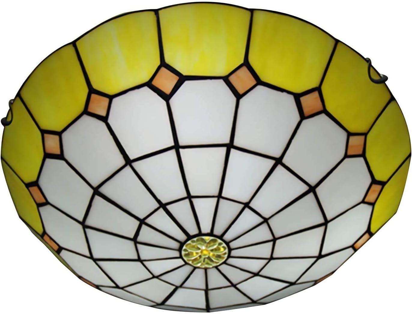 DALUXE Tiffany-Art-Erröten-Einfassung Deckenleuchten, Weinlese-runde
